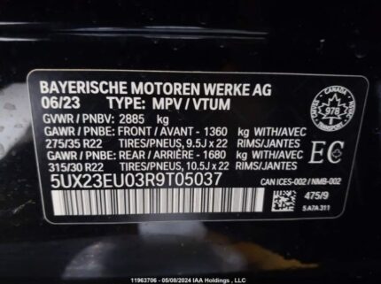 5UX23EU03R9T05037 2024 BMW