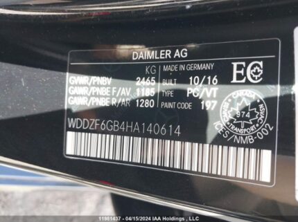 WDDZF6GB4HA140614 2017 MERCEDES-BENZ