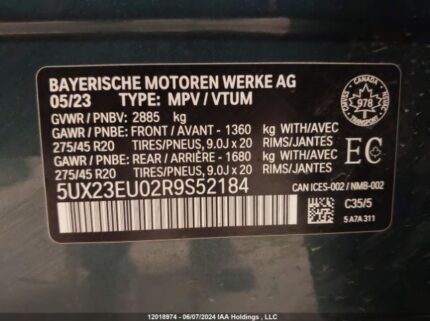 5UX23EU02R9S52184 2024 BMW