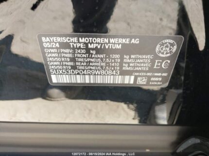 5UX53DP04R9W80843 2024 BMW