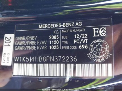 W1K5J4HB8PN372236 2023 MERCEDES-BENZ