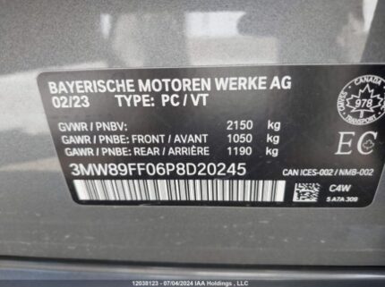 3MW89FF06P8D20245 2023 BMW