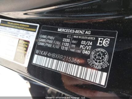 W1KAF4HBXRR215366 2024 MERCEDES-BENZ