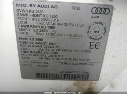 WA1AAAFY3P2112692 2023 AUDI