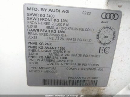 WA1AAAFY3P2112692 2023 AUDI