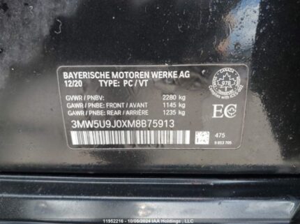 3MW5U9J0XM8B75913 2021 BMW