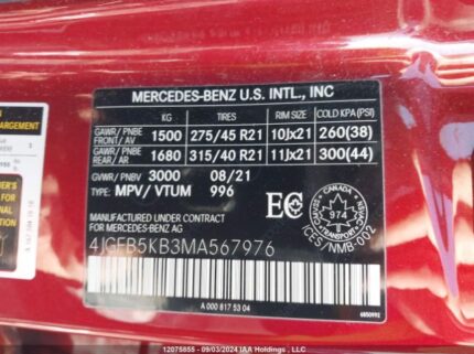4JGFB5KB3MA567976 2021 MERCEDES-BENZ