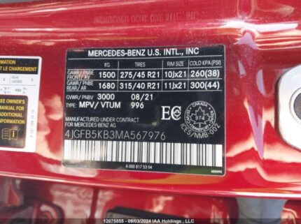 4JGFB5KB3MA567976 2021 MERCEDES-BENZ