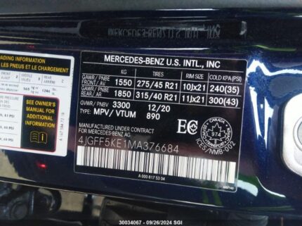 4JGFF5KE1MA376684 2021 MERCEDES-BENZ