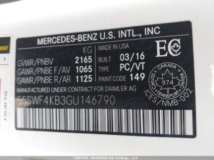 55SWF4KB3GU146790 2016 MERCEDES-BENZ