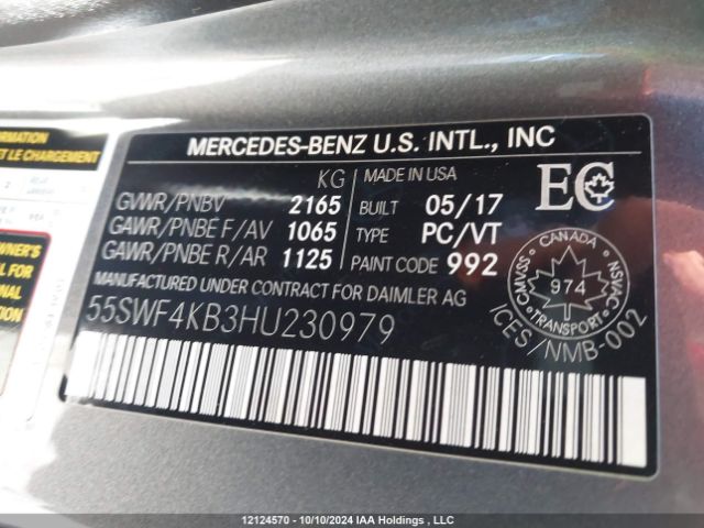 55SWF4KB3HU230979 2017 MERCEDES-BENZ