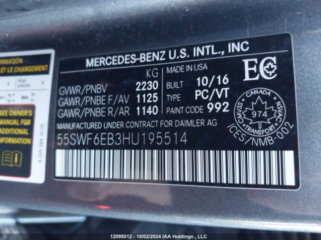 55SWF6EB3HU195514 2017 MERCEDES-BENZ