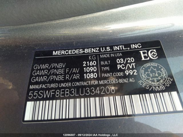 55SWF8EB3LU334206 2020 MERCEDES-BENZ