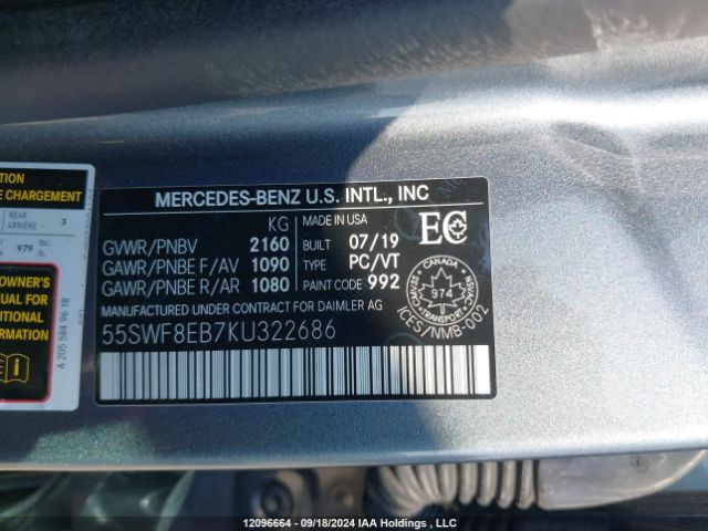 55SWF8EB7KU322686 2019 MERCEDES-BENZ