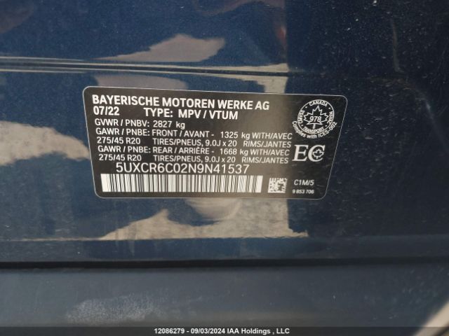 5UXCR6C02N9N41537 2022 BMW