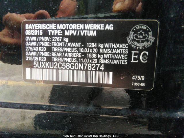 5UXKU2C58G0N78274 2016 BMW