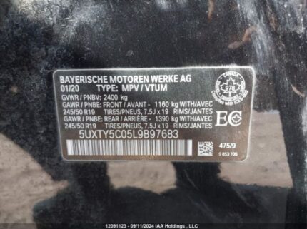 5UXTY5C05L9B97683 2020 BMW