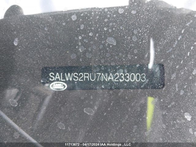 SALWS2RU7NA233003 2022 LAND ROVER