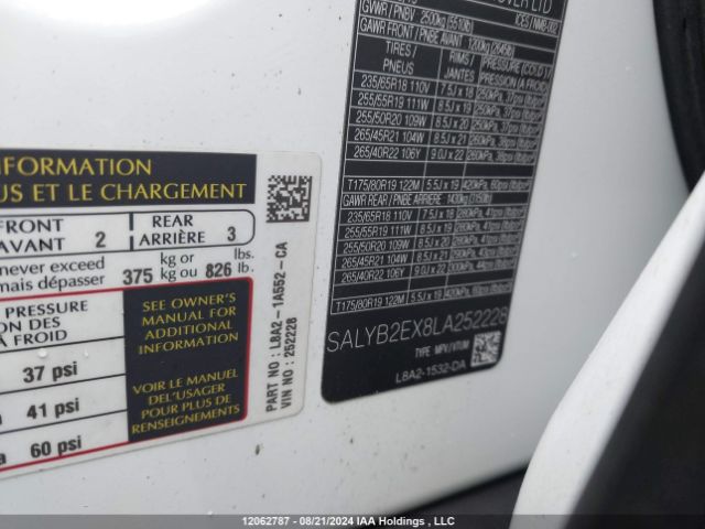 SALYB2EX8LA252228 2020 LAND ROVER