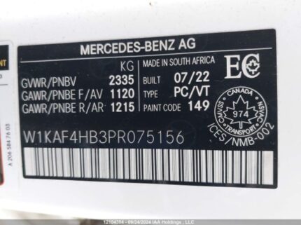 W1KAF4HB3PR075156 2023 MERCEDES-BENZ