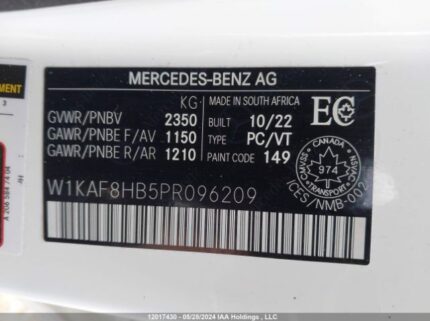 W1KAF8HB5PR096209 2023 MERCEDES-BENZ