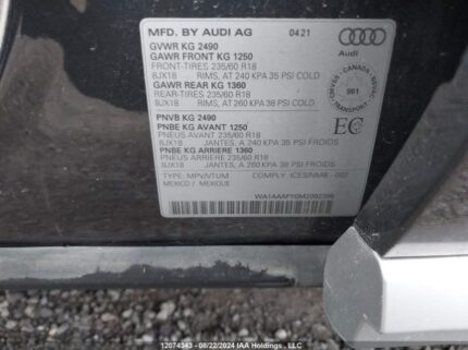 WA1AAAFY0M2092395 2021 AUDI