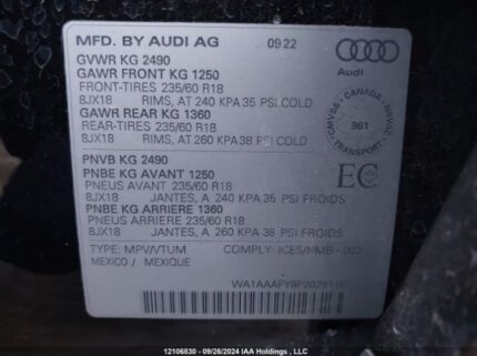 WA1AAAFY9P2029716 2023 AUDI