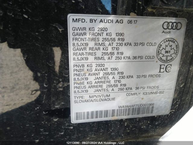 WA1AHAF71JD002366 2018 AUDI