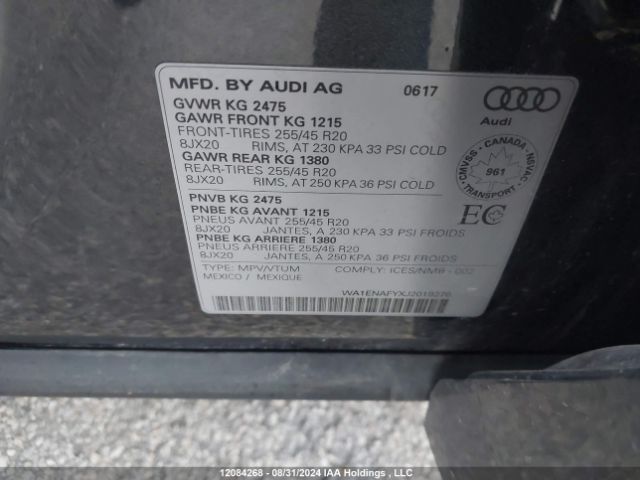 WA1ENAFYXJ2019276 2018 AUDI