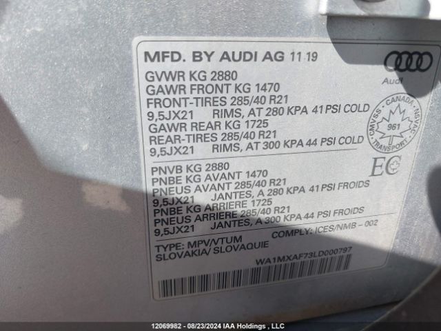 WA1MXAF73LD000797 2020 AUDI