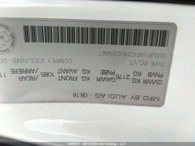 WAUFNAF42HN035467 2017 AUDI