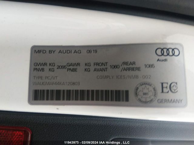 WAUGMAF44KA120803 2019 AUDI