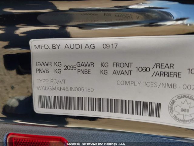 WAUGMAF46JN005160 2018 AUDI