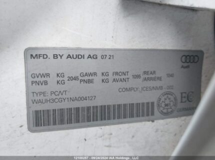WAUH3CGY1NA004127 2022 AUDI