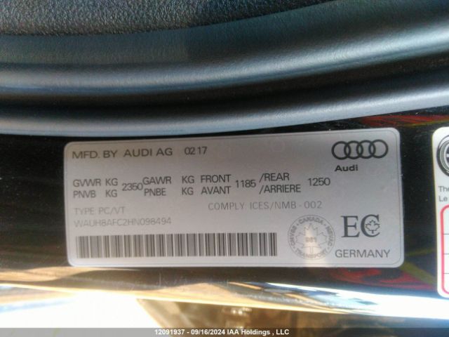 WAUH8AFC2HN098494 2017 AUDI