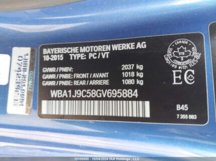 WBA1J9C58GV695884 2016 BMW