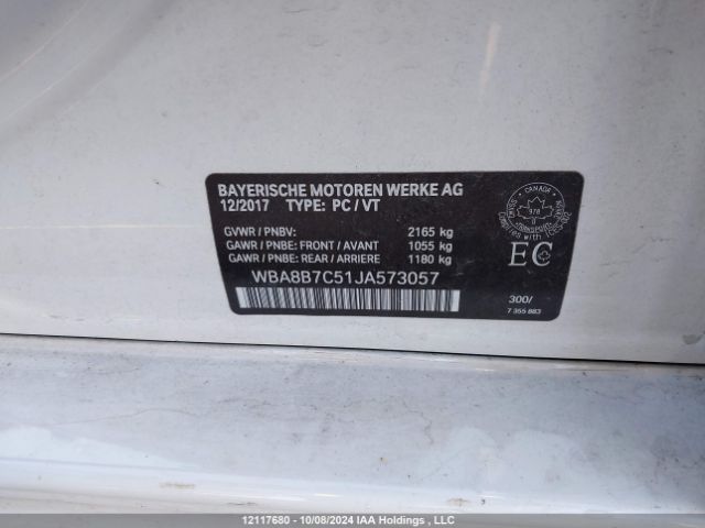 WBA8B7C51JA573057 2018 BMW
