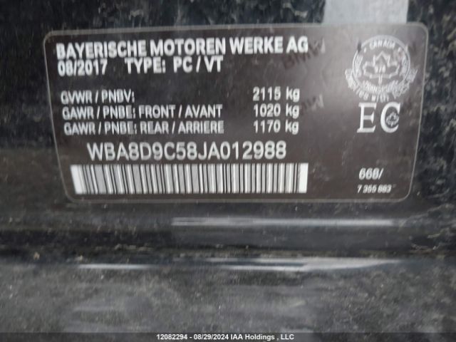 WBA8D9C58JA012988 2018 BMW