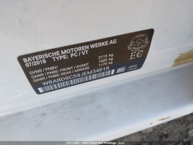 WBA8D9C59JEM34616 2018 BMW