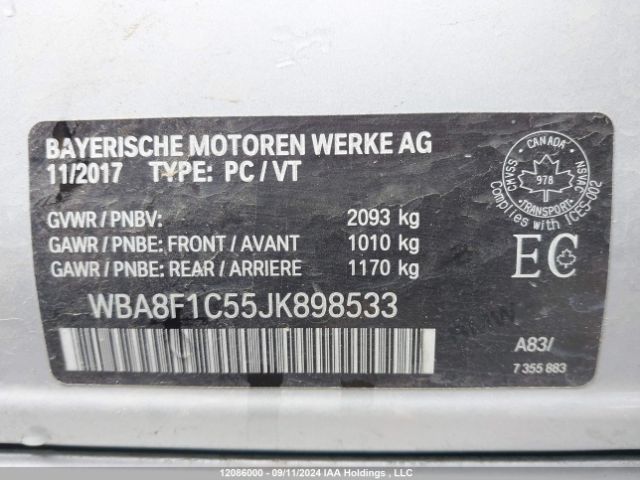WBA8F1C55JK898533 2018 BMW