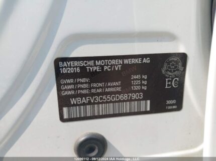 WBAFV3C55GD687903 2016 BMW