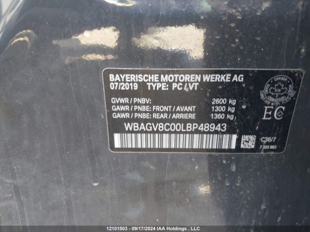 WBAGV8C00LBP48943 2020 BMW