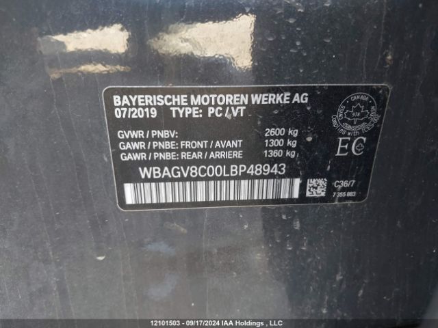 WBAGV8C00LBP48943 2020 BMW