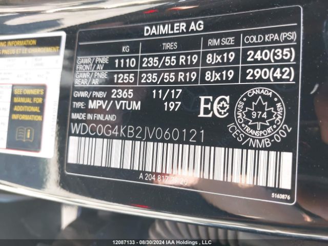 WDC0G4KB2JV060121 2018 MERCEDES-BENZ