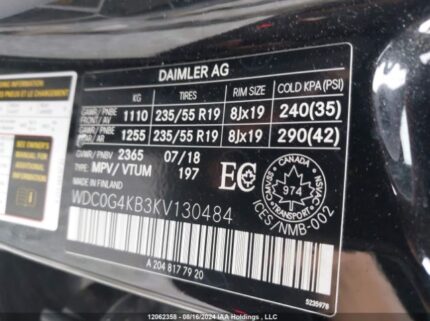 WDC0G4KB3KV130484 2019 MERCEDES-BENZ