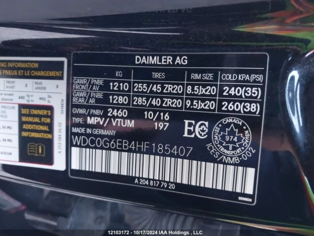WDC0G6EB4HF185407 2017 MERCEDES-BENZ