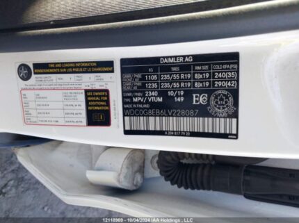 WDC0G8EB6LV228087 2020 MERCEDES-BENZ