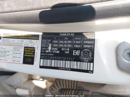 WDC0J8KB3KF501517 2019 MERCEDES-BENZ