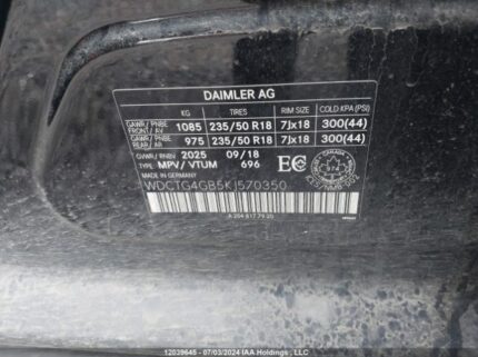 WDCTG4GB5KJ570350 2019 MERCEDES-BENZ