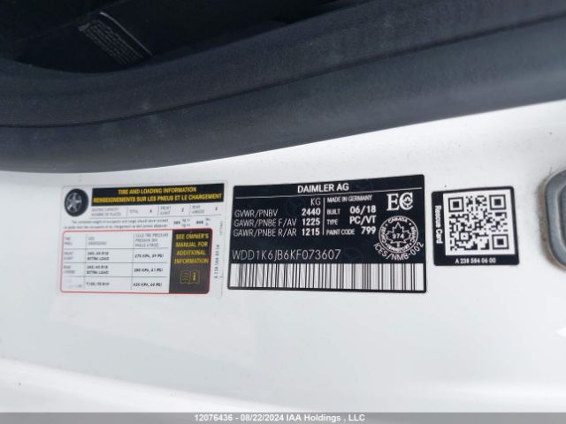 WDD1K6JB6KF073607 2019 MERCEDES-BENZ